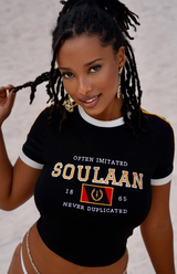 Black Heritage Soulaan baby tee (White & Black)