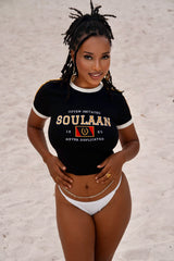 Black Heritage Soulaan baby tee (White & Black)